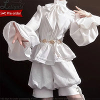 Pre-order Ouji Lolita Blouse Long Sleeve White Shirt by Princess Chronicles ~ Rabbit in Moonlight 2.0