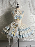 Pre-order Vintage Chinese Style Lolita JSK Dress Jacquard Layered Party Dress by Alice Girl ~ Mountain & Sea View