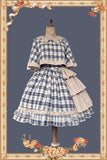 Sweet Checkered Lolita High Waist Skirt / Sailor Collar Cape for Women ~ The Summer Dawn by Infanta