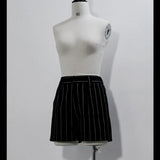 Ouji Lolita Outfit High Low Waist Cincher / Long Sleeve White Shirt / Striped Shorts / Bow Train ~ Rabbit Theater Corset Costume