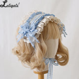 Multi-color Lolita Bow Lace KC Gorgeous Headband Ruffled Hairband Illusion Rose