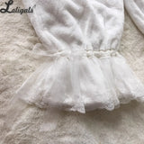 Sweet Winter Lolita Shorts Cute Warm Winter Fleece Bloomers Elastic Waist Knickers with Bow