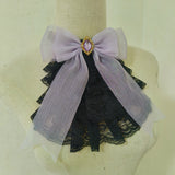 Victorian Lace Jabot Gothic Ruffled Bow Tie Detachable Collar