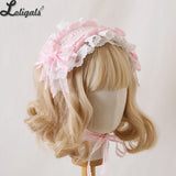 Multi-color Lolita Bow Lace KC Gorgeous Headband Ruffled Hairband Illusion Rose