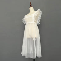 Sweet Lolita Apron Sheer Mesh Cover-up Sleeveless Dress