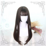 Hanako ~ Japanese Style Black Long Straight Wig with Bangs Cosplay Wig