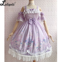 Unicorn's Secret Garden ~ Sweet Printed Lolita JSK Dress w. Detachable Sleeves by Yiliya