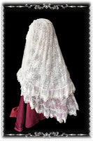 Gothic Black/White Lolita Veil Elbow Length Mesh 2 Layer Veil by Infanta