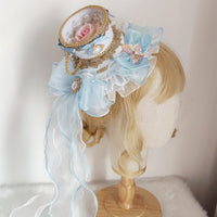 Rococo Mini Top Hat Lolita Hair Clip with Bow