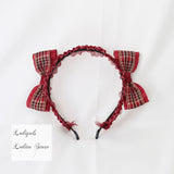 Red Plaid Lolita Headpiece Sweet Accessories Hair Clip Mini Top Hat