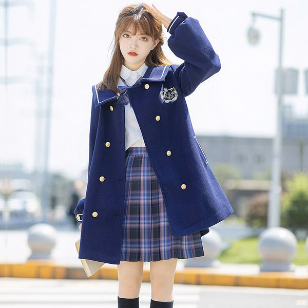 Brave Sailor ~ Preppy Style Double Breasted Wool Coat for Women