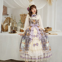 Dusk of the Gods ~ Retro Style Lolita Ruffled Open Front Long Sleeve Dress by Miss Point ~ Custom Tailored