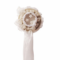 Sweet Mini Net Top Hat Mori Girl Fascinator Hair Clip with Ribbon