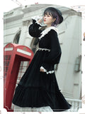 Romantic Encounter ~ Elegant Long Sleeve Velvet Dress Classic Lolita Dress