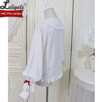 Strawberry & Plaid ~ Long Sleeve Peter Pan Collar Lolita Blouse by Alice Girl ~ Pre-order