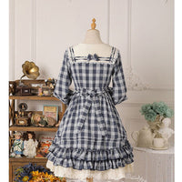 The Rhine River ~ Classic Sailor Collar Long Sleeve Plaid Lolita Dress by Strawberry Witch