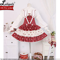 Strawberry & Rabbit ~ Sweet Lolita Salopette Dress by Alice Girl ~ Pre-order