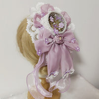 Sweet Mini Net Top Hat Lolita Fascinator Hair Clip with Bow