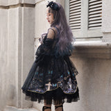 Skull & Butterfly ~ Gothic Sheer Sleeve Lolita Dress Gorgeous Party Dress by YLF
