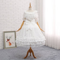 Super Puffy Adjustable Lolita Petticoat A line Ruffled Underskirt with Bow
