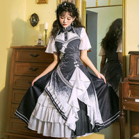 Lonely Crane Crows ~ Chinese Style Retro Lolita Dress