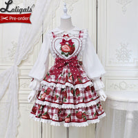 Strawberry & Plaid ~ Sweet 2021 Lolita Convertible JSK Dress by Alice Girl ~ Pre-order