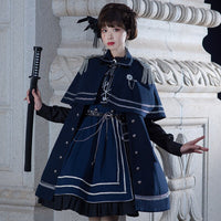 The Fight of Peace ~ Military Uniform Cool Lolita Dress & Cape