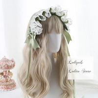 Angel's Street ~ Sweet Lolita Hairband Ruffled Headpiece with Bow