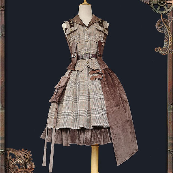 The Adventure ~ Punk Style Wool Lolita Skirt and Vest Set by Infanta