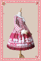 Bunny's Picnic Time ~ Sweet Printed Plaid Lolita Dress Long Sleeve Midi Party Dress by Infanta