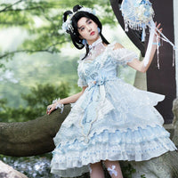Princess Fuyang ~ Royal Style Lolita JSK Dress Cold Shoulder Party Dress