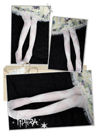 Reverberation ~ Sweet Lolita Long Stockings White Summer Thigh Highs by Yidhra