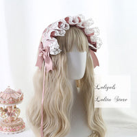 Angel's Street ~ Sweet Lolita Hairband Ruffled Headpiece with Bow