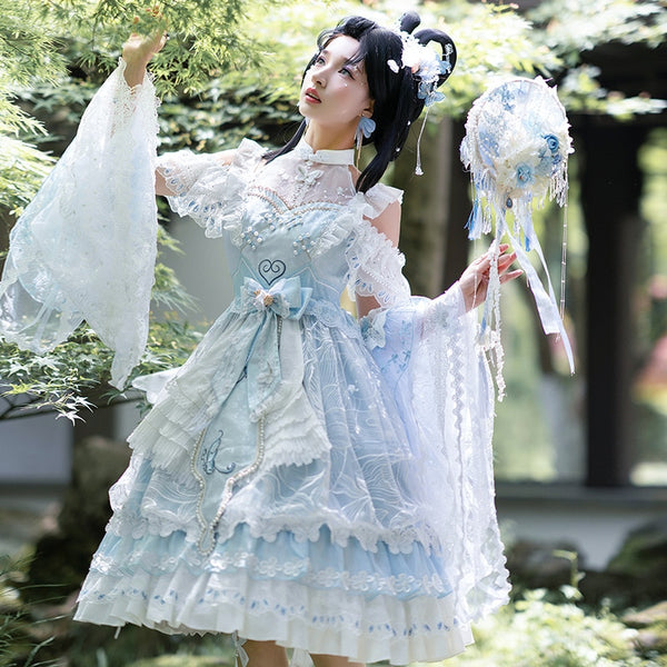 Princess Fuyang ~ Royal Style Lolita JSK Dress Cold Shoulder Party Dress