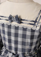 The Rhine River ~ Classic Sailor Collar Long Sleeve Plaid Lolita Dress by Strawberry Witch