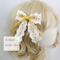 Ginger Yellow Lolita Headpiece Sweet Bonnet and Headband