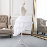 Adjustable Tea Length Lolita Petticoat Puffy Crinoline Underskirt with Lace Trimming