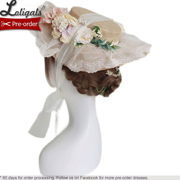 Miss Liya ~ Sweet Lolita Flat Hat with Rosette by Alice Girl ~ Pre-order