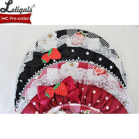 Strawberry & Plaid ~ Sweet Lolita Bonnet Hat by Alice Girl ~ Pre-order