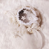 Sweet Mini Net Top Hat Mori Girl Fascinator Hair Clip with Ribbon
