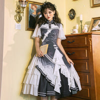 Lonely Crane Crows ~ Chinese Style Retro Lolita Dress