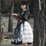 Red Heart Eye ~ Retro Style Long Bishop Sleeve Dress Gothic Lolita Dress