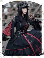 Military Officer ~ Gothic Military Uniform Vintage Long Sleeve Lolita Dress Full Set