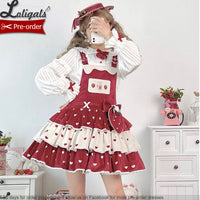 Strawberry & Rabbit ~ Sweet Lolita Salopette Dress by Alice Girl ~ Pre-order