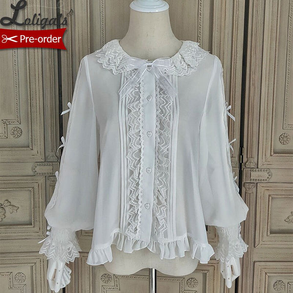Kitten's Tea Party ~ Sweet Women's Long Sleeve Blouse by Alice Girl ~ Pre-order