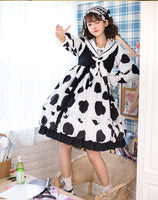 Pasture Story ~ Sweet Printed Casual Dress Long Sleeve Lolita Dress