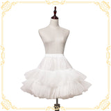 White Lolita Petticoat Short Tiered Organza Pettiskirt