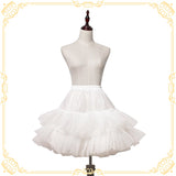 White Lolita Petticoat Short Tiered Organza Pettiskirt