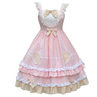 Little Pudding ~ Classic Lolita JSK Dress Cotton Midi Party Dress