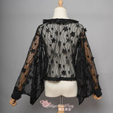 Fireworks Show ~ Kimono Style Black Lace Blouse by Magic Tea Party
